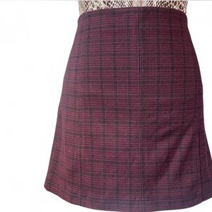 Jolt Women's Burgundy Plaid Pencil Skirt